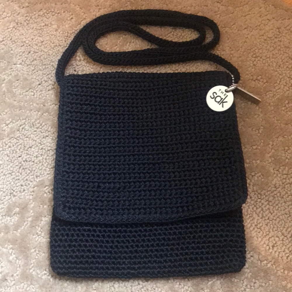 The Sak black knit shoulder purse